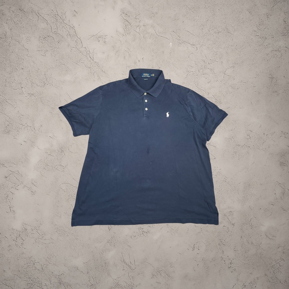 Polo Ralph Lauren Mens XL Navy Blue Classic Fit Short‎ Sleeve Polo Shirt Y2K